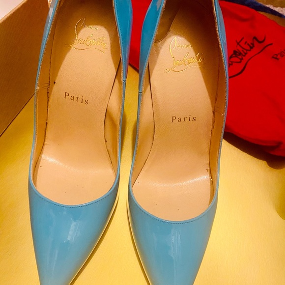 Christian Louboutin Shoes - Louboutin Paris So Kate 120 Patent Pacific Blue size 37 worn 1 Time - Saks 5th